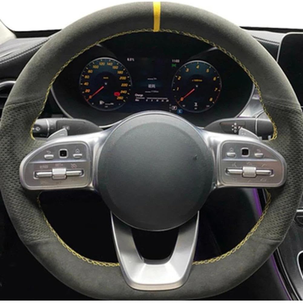 Amazon | ChrySm 手縫いスエードカーステアリングホイールカバー